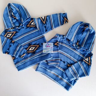 Kids Unisex Multicolor Pullover Hoodie - Blue