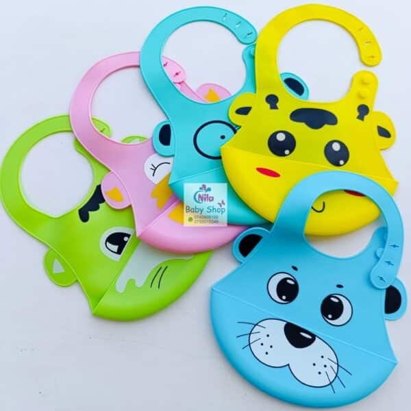 Animal Pattern Silicone Newborn Bibs