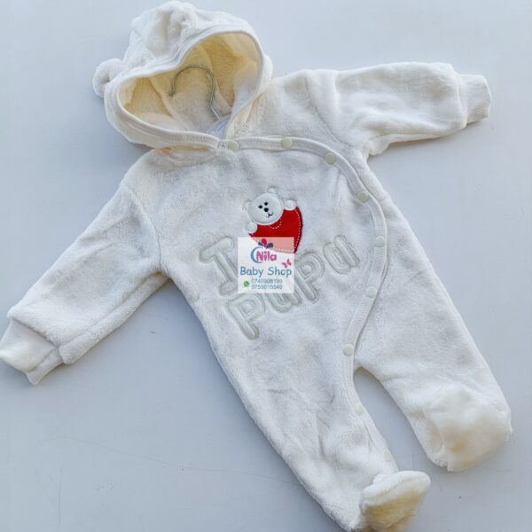 Unisex Baby Warm Hooded Romper - Image 4