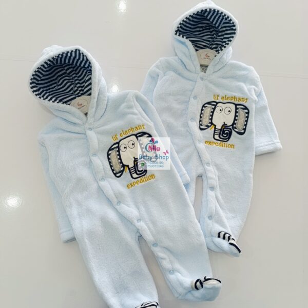 Hooded Newborn Mid-warm Rompers - Image 6
