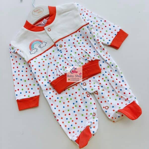 Newborn Baby 2PC Receiving Set Romper + Hat - Image 5