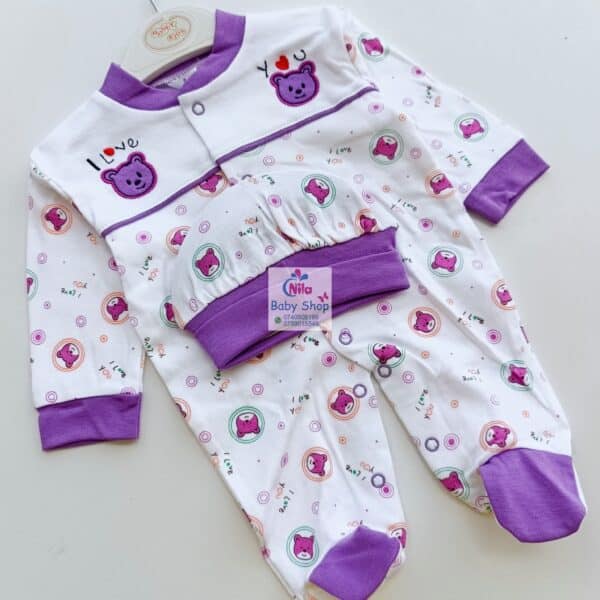 Newborn Baby 2PC Receiving Set Romper + Hat - Image 8