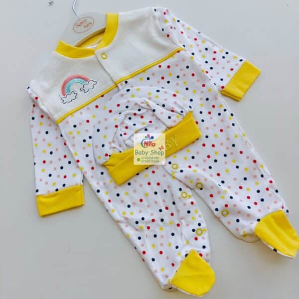 Newborn Baby 2PC Receiving Set Romper + Hat - Image 9