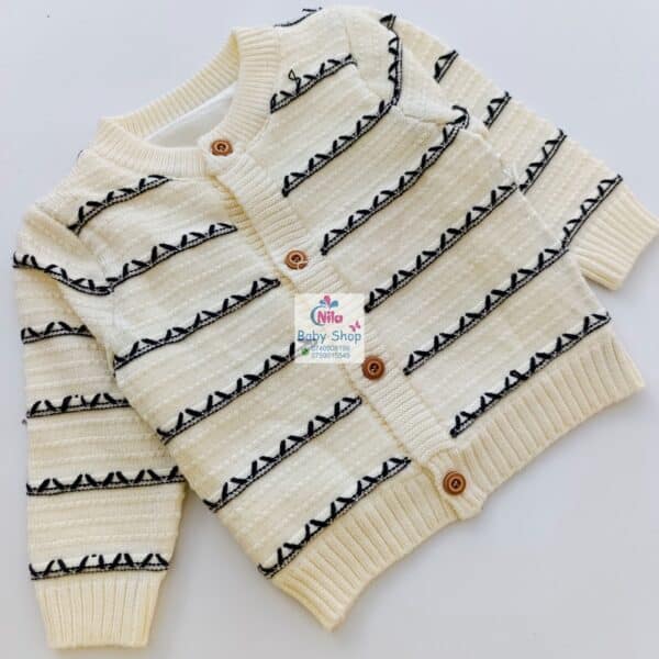 New Fashion Baby Knitted Sweater Cardigan Casual Striped Sweater - Image 4