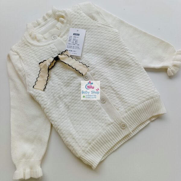 New Baby Girls Sweater Elegant Knitted Full Sleeve Cardigan - Image 3