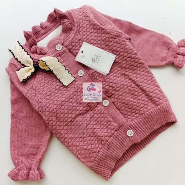 New Baby Girls Sweater Elegant Knitted Full Sleeve Cardigan - Image 5