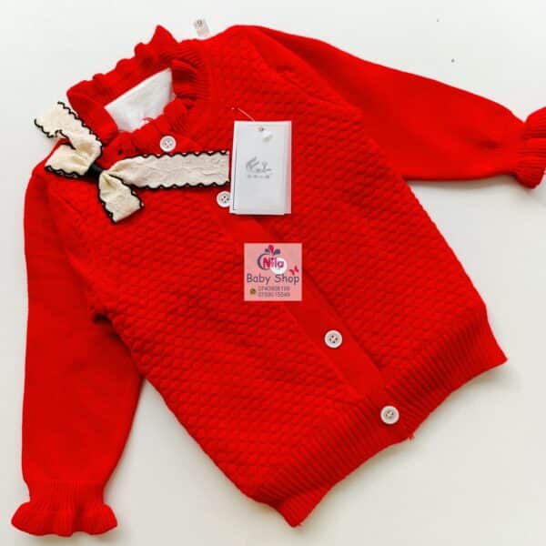 New Baby Girls Sweater Elegant Knitted Full Sleeve Cardigan - Image 2