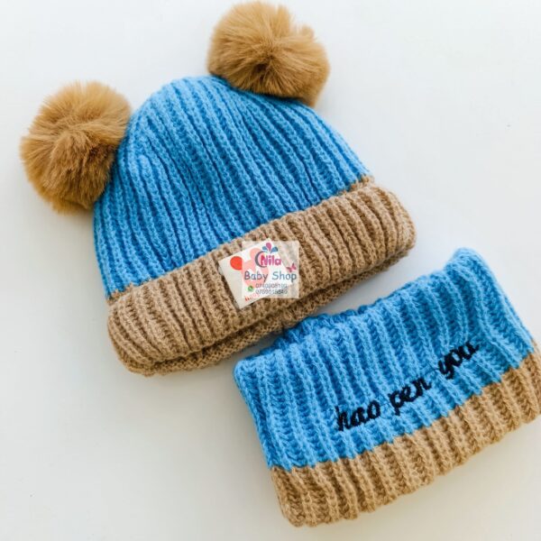 Kids Warm Fluffy Beanie Hat & Scarf Set - Image 5