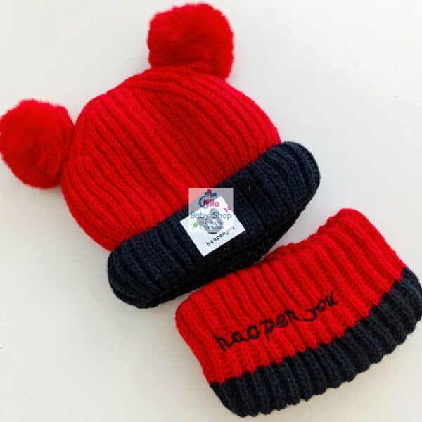 Kids Warm Fluffy Beanie Hat & Scarf Set - Image 4