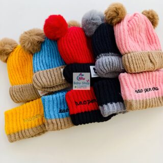 Kids Warm Fluffy Beanie Hat & Scarf Set