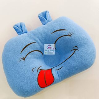 Smiley Emoji Baby Head Pillow Sleep Pillow Head Support Pillow - Cyan