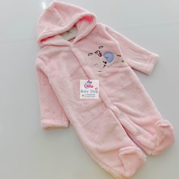 Unisex Baby Warm Hooded Romper - Image 3