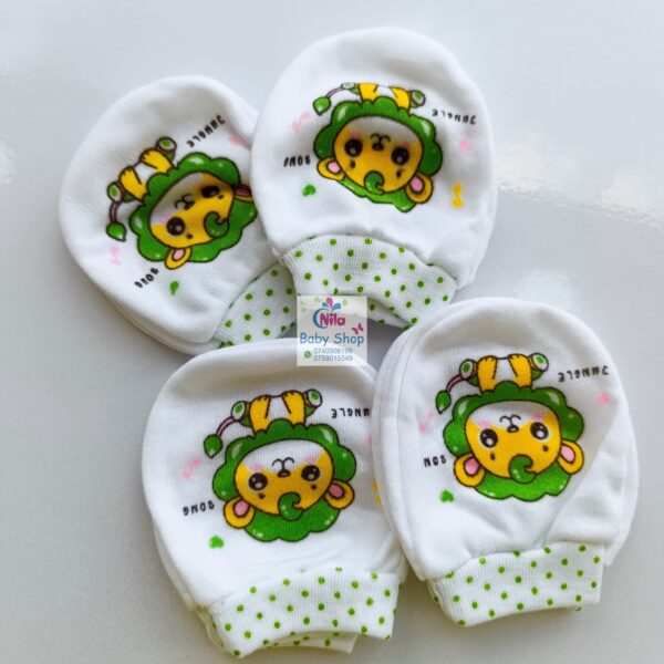 White Cotton Baby Mittens - Image 4