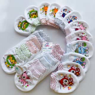 White Cotton Baby Mittens