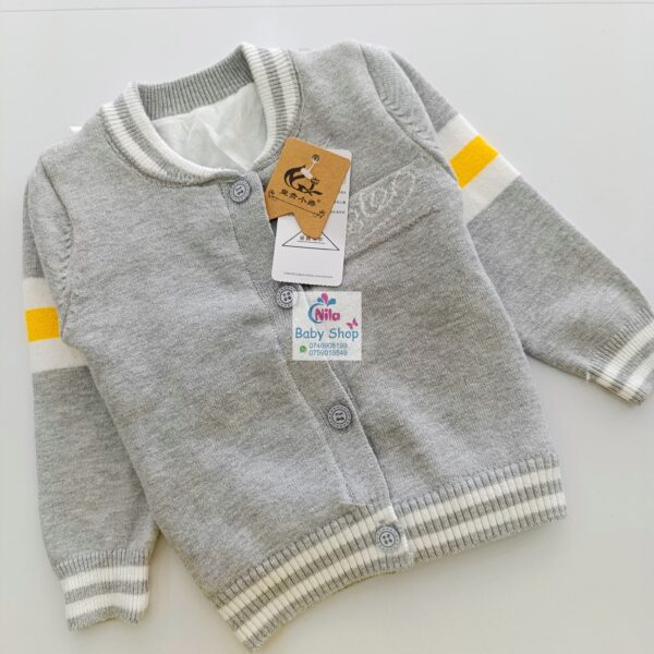 New Fashion Baby Knitted Sweater Cardigan Casual Striped Sweater - Image 4