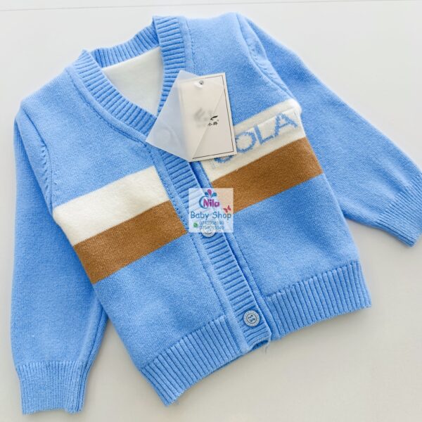 New Fashion Baby Knitted Sweater Cardigan Casual Striped Sweater - Image 2