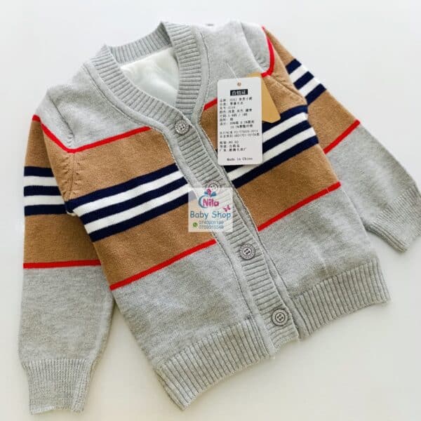New Fashion Baby Knitted Sweater Cardigan Casual Striped Sweater - Image 7