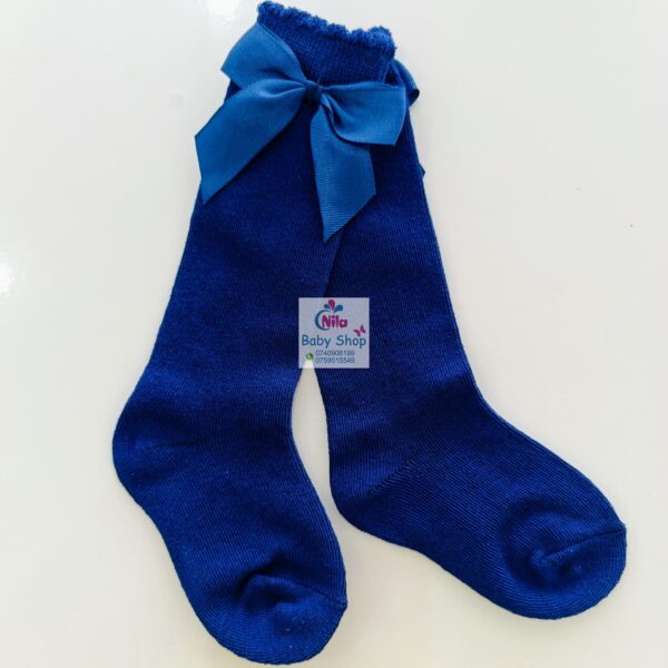 Baby Girls Ribbon Bow Knot Decor Comfy Knee High Socks - Image 7