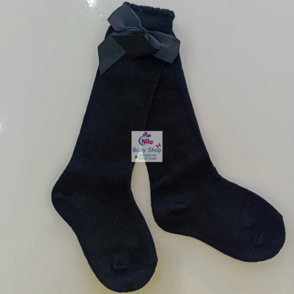 Baby Girls Ribbon Bow Knot Decor Comfy Knee High Socks - Image 11