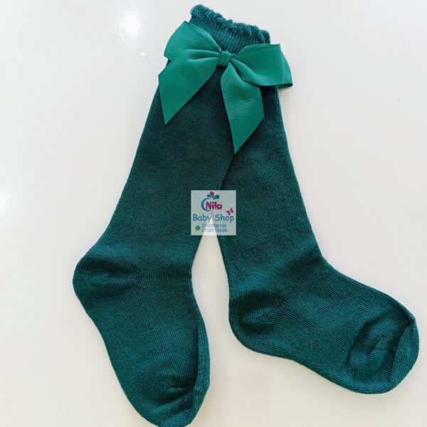 Baby Girls Ribbon Bow Knot Decor Comfy Knee High Socks - Image 13