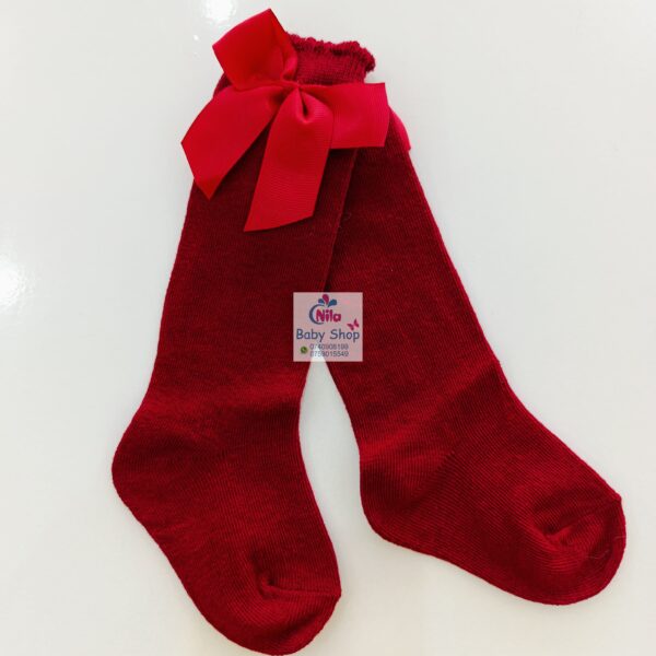 Baby Girls Ribbon Bow Knot Decor Comfy Knee High Socks - Image 12