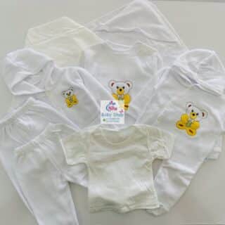 8 Piece Fleece Receiving Set - White