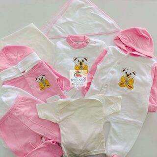 8 Piece Fleece Receiving Set - Pink