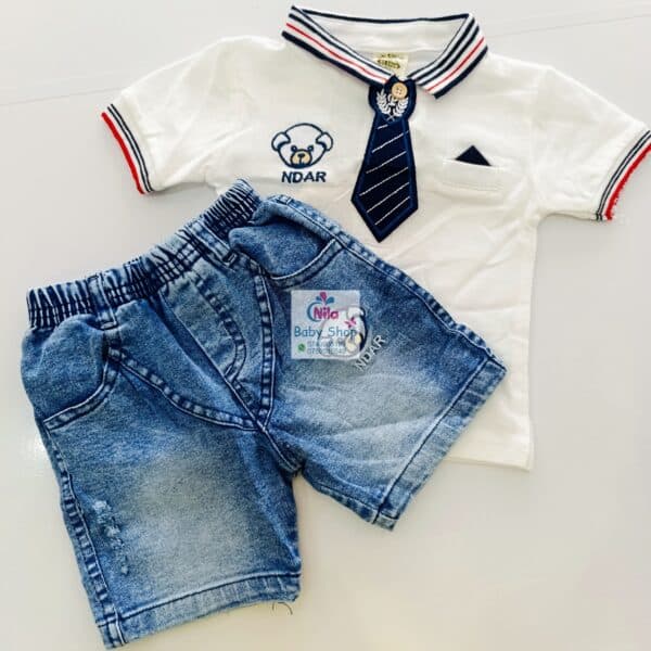 Fashion Baby Boys Short Sleeve Shirt & Pants Set - Image 2
