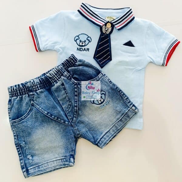 Fashion Baby Boys Short Sleeve Shirt & Pants Set - Image 3