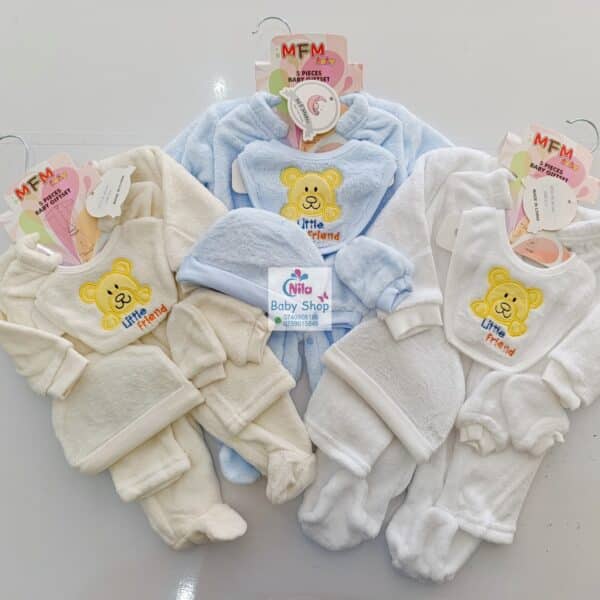 5Pcs Unisex Newborn Receiving Set