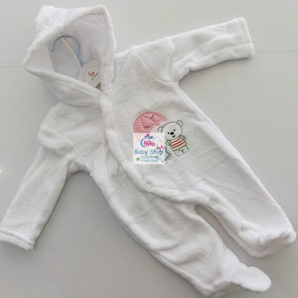 Cartoon Bear Print Mid-Warm Long-Sleeve Cotton Romper - Image 2