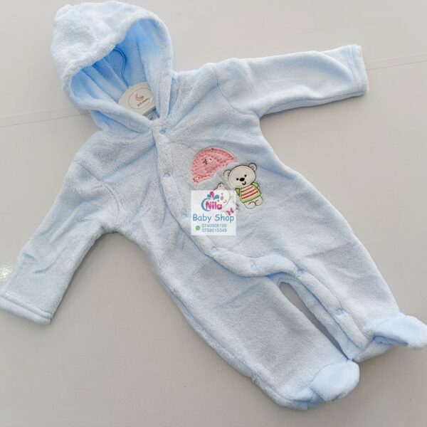 Cartoon Bear Print Mid-Warm Long-Sleeve Cotton Romper - Image 5