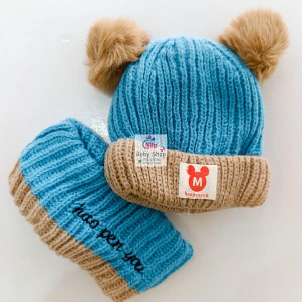 Kids Warm Fluffy Beanie Hat & Scarf Set - Image 4