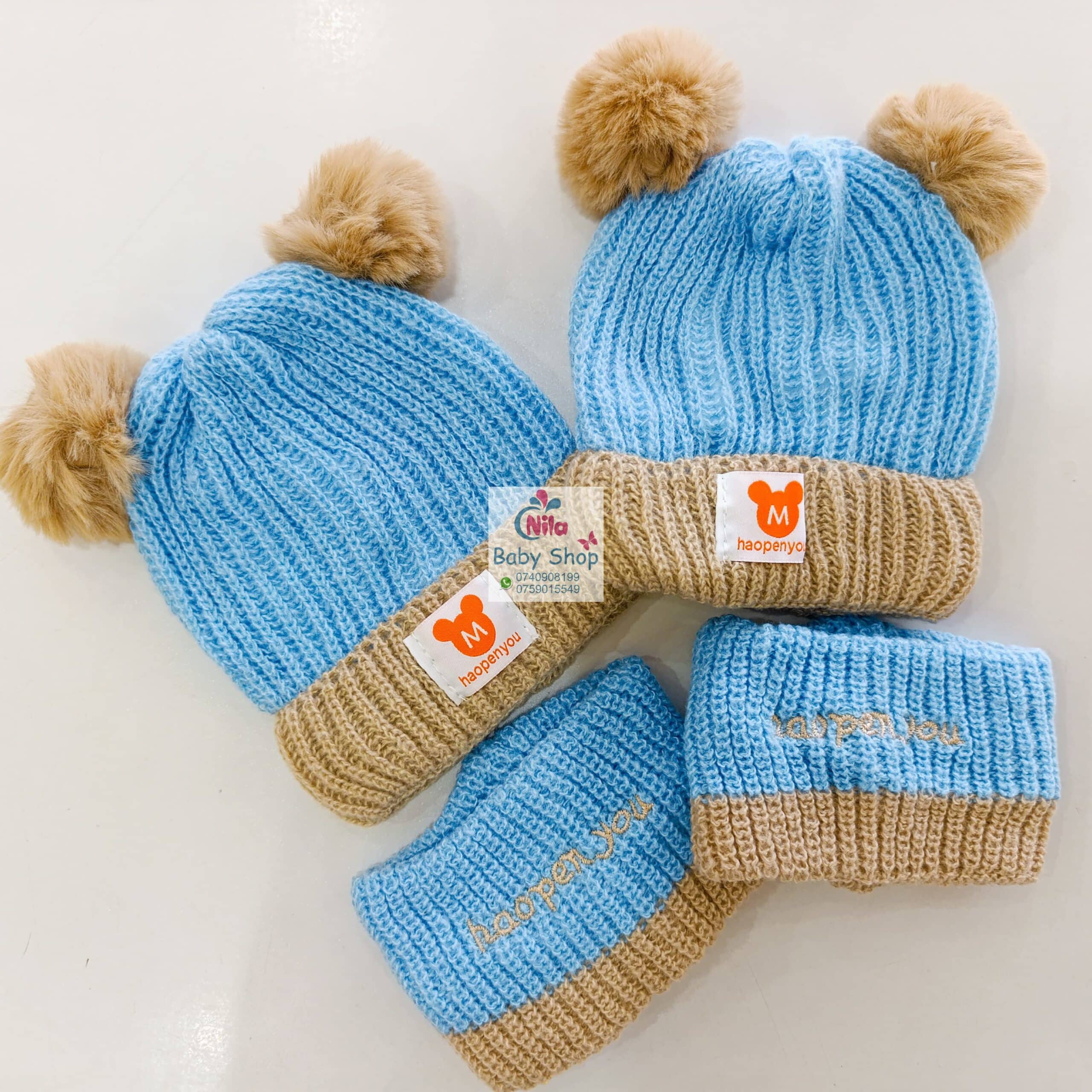 Kids Warm Fluffy Beanie Hat & Scarf Set - Image 6