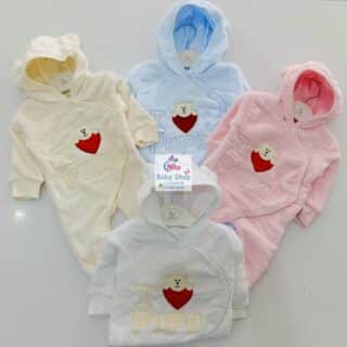 Unisex Hooded Romper, Newborn to 12m
