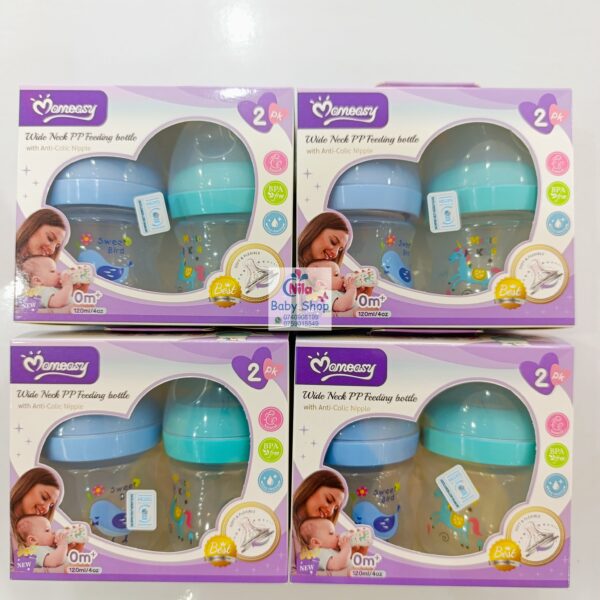 Momeasy 2PK Wide Neck PP Feeding Bottle with Anti-Colic Nipple 120ml/4oz - Image 4