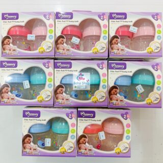 Momeasy 2PK Wide Neck PP Feeding Bottle with Anti-Colic Nipple 120ml/4oz