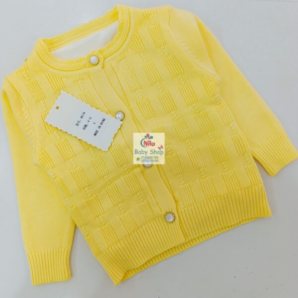 Baby Girls' Drop-shoulder Cardigan With Front Buttons - Image 2
