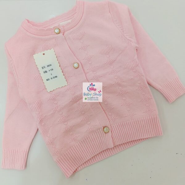 Baby Girls' Drop-shoulder Cardigan With Front Buttons - Image 3
