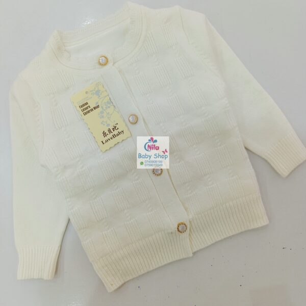 Baby Girls' Drop-shoulder Cardigan With Front Buttons - Image 4