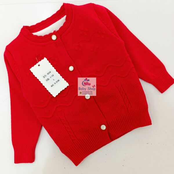 Baby Girls' Drop-shoulder Cardigan With Front Buttons - Image 5