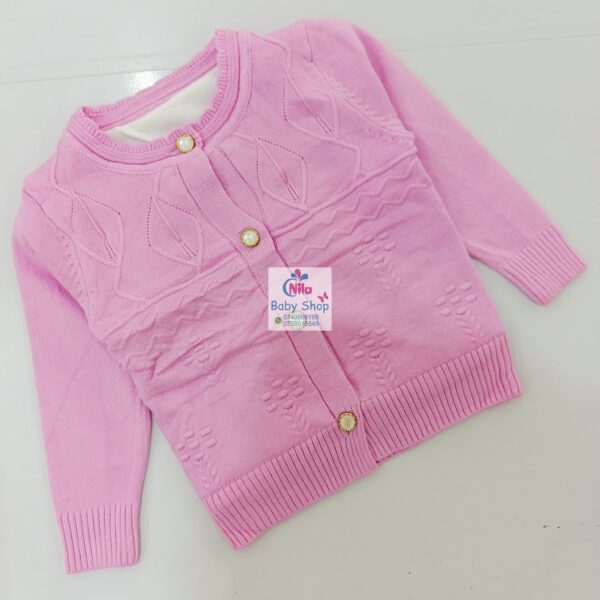 Baby Girls' Drop-shoulder Cardigan With Front Buttons - Image 6