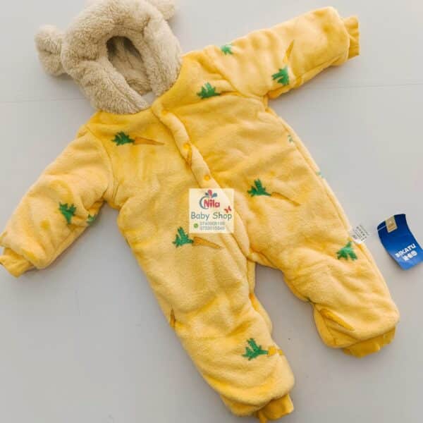 Newborn Baby Cute Multicolor Jumpsuit Long Sleeve Hooded Romper - Image 2