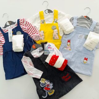 Baby Girl 3-Piece Fashion Set: Trendy Dress, Comfy Top & Stockings