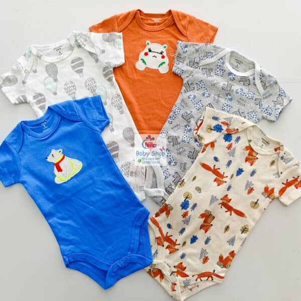 Carter's Unisex 5-Pack Multicolored Cotton Bodysuits