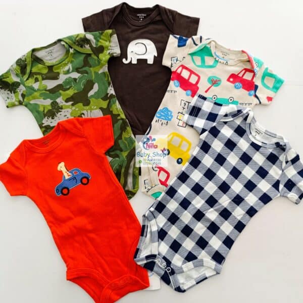 Carter's Unisex 5-Pack Multicolored Cotton Bodysuits - Image 6