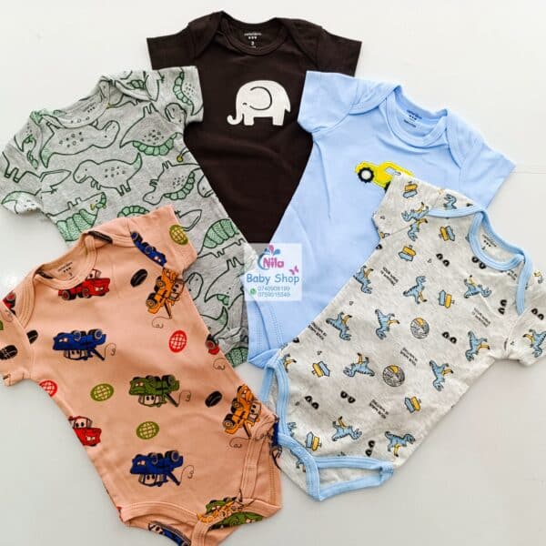 Carter's Unisex 5-Pack Multicolored Cotton Bodysuits - Image 8