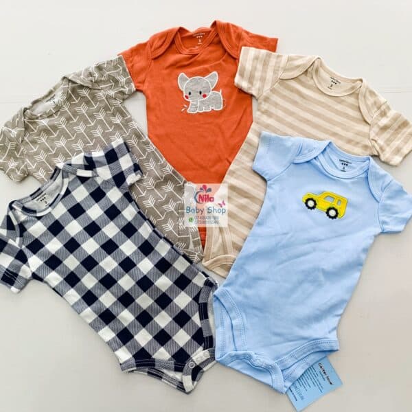 Carter's Unisex 5-Pack Multicolored Cotton Bodysuits - Image 2