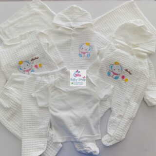 8-Piece Ultra-Cozy Fleece Newborn Receiving Set - White