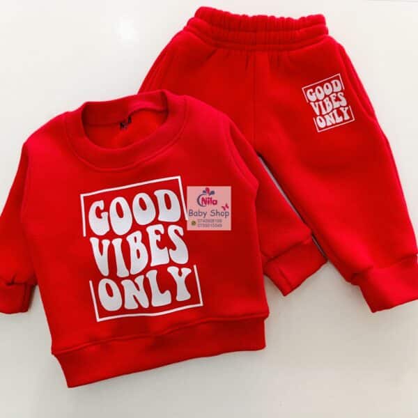 Kids' Letter Print Trendy Round Neck Long Sleeve Pullover Top & Pants Set - Image 6
